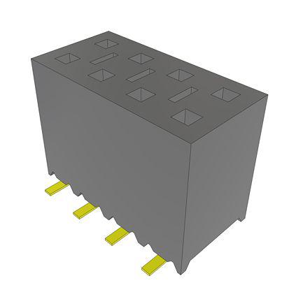 SSM-104-S-DV Samtec SSM Series Vertical Surface Mount PCB Socket, 8-Contact, 2-Row, 2.54mm Pitch, SMT Termination