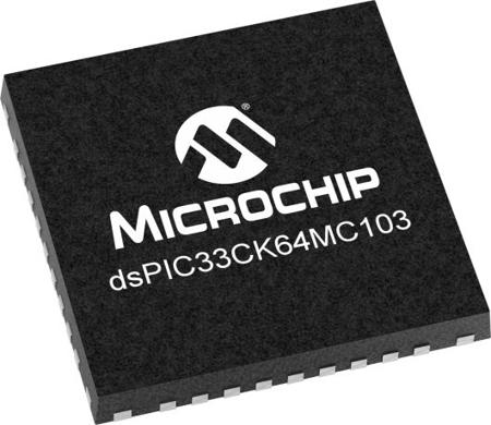 DSPIC33CK64MC103-I/M5  Microchip dsPIC33CK64MC10X, 16bit Digital Signal Processor 100MHz 64 kB Flash 36-Pin UQFN
