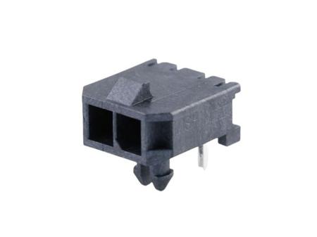43650-0200 Molex MICRO-FIT 3.0 43650, 3mm Pitch, 2 Way, 1 Row, Right Angle PCB Header, Through Hole