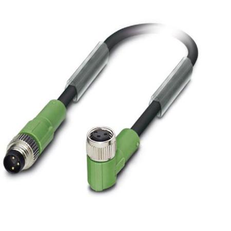 1693270 Phoenix Contact Male 3 way Straight M8 to Female 3 way Angled M12 Sensor Actuator Cable, 5 m