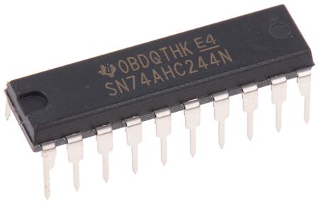 SN74HC540N Texas Instruments  Octal-Channel Buffer & Line Driver, 3-State, Inverting, 20-Pin PDIP