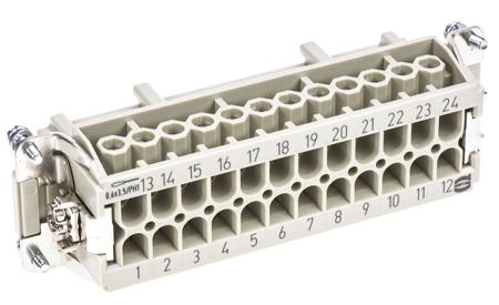09330242701 HARTING Heavy Duty Power Connector Insert, 16A, Female, Han E Series, 24 Contacts