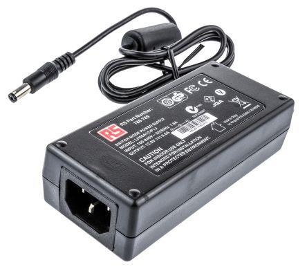 L60A12-PIJ RS Pro 60W Desktop Power Supply, 100 → 240 V ac, 12V dc 5A Output Level V 1 Output, C14