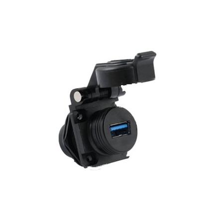 USB3APSCC71 Amphenol Socapex Straight, Panel Mount, Receptacle- Single Port Type USB A USB 3.2 IP54 USB Connector