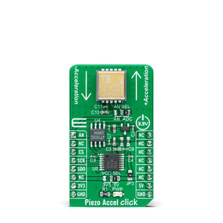 MIKROE-4559 MikroElektronika Piezo Accel Click Accelerometer Add On Board for 820M1-0025 mikroBUS Socket