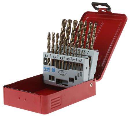 A295219 Dormer 19-Piece Twist Drill Bit Set for Multi-Material, 10mm Max, 1mm Min, HSS-E Bits