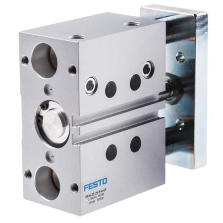 DFM-25-25-P-A-GF Festo Pneumatic Guided Cylinder - 170848, 25mm Bore, 25mm Stroke, DFM Series, Double Acting