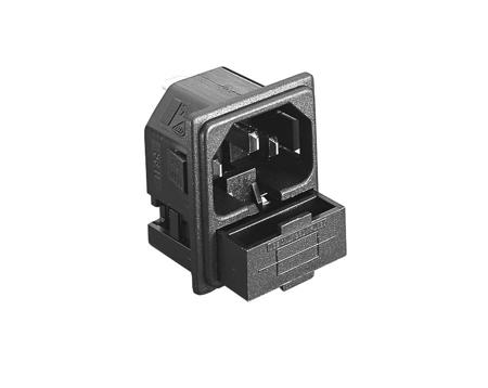 PF0011/15/PC Bulgin Snap-In IEC Connector Male, 10A, 250 V, Fuse Size 5 x 20mm