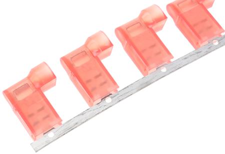 2-520334-2 TE Connectivity Ultra-Fast .187 Series Insulated Crimp Flag Terminal, 0.3mm² to 0.9mm², 22AWG to 18AWG, Red