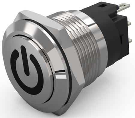 82-5161.1000.B002 EAO 82 Series Push Button Switch, Momentary, Panel Mount, 19mm Cutout, SPDT, 240V, IP65, IP67