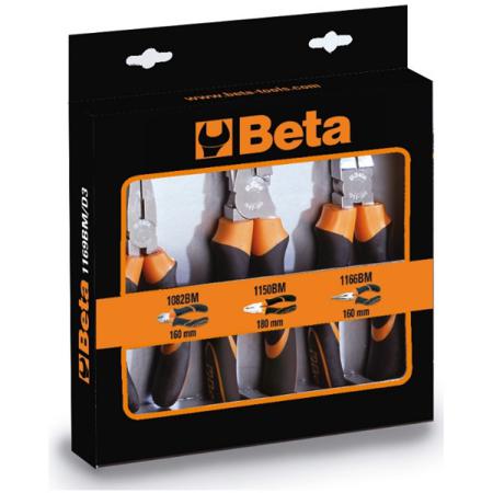 1169BM/D3 BETA  3-Piece Plier Set, Straight Tip, 160 mm, 180 mm Overall