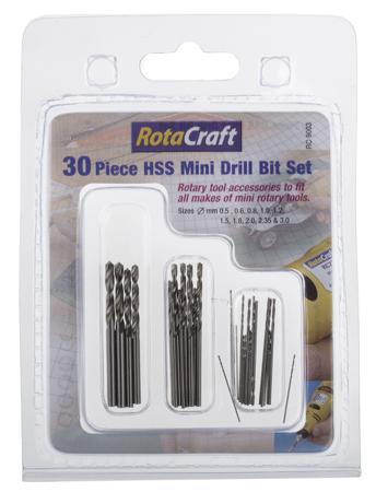 612-9567 RS Pro HSS 0.5 → 3 mm 30 piece Miniature Drill Bit Set
