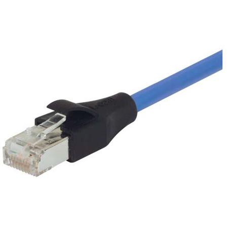 TRD855SCRBL-3 L-ComTRD, 3ft Cat5e, Blue RJ45 to Male RJ45 Male, Aluminium/Polyester Foil Shielded, Terminated PVC Sheath