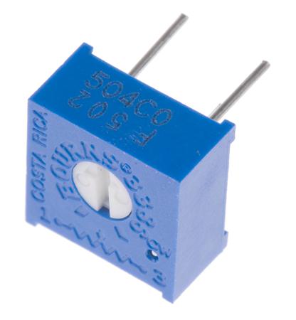 3386F-1-502LF 5kΩ, Through Hole Trimmer Potentiometer 0.5W Top Adjust Bourns, 3386