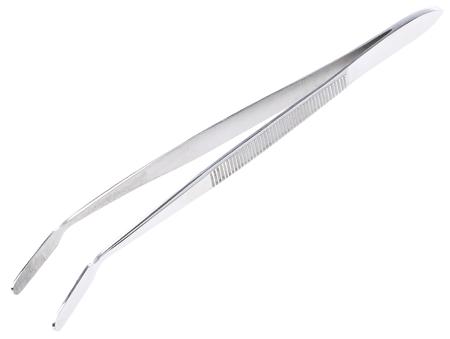 547-694 RS PRO 150 mm, Stainless Steel, Flat; Serrated, Tweezers
