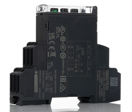 RM22TR33 Schneider Electric Phase, Voltage Monitoring Relay, 3 Phase, DPDT, 380 → 480V ac, DIN Rail