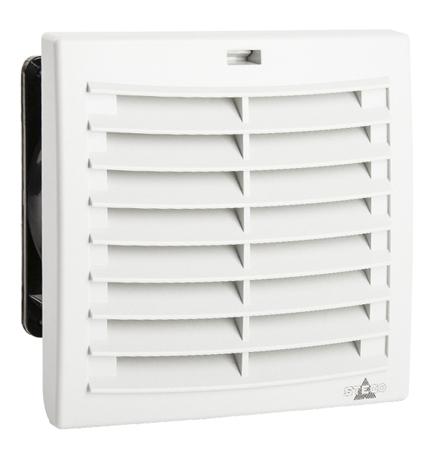 01881.2-00 STEGO FPI/FPO 018 Series Filter Fan, 24 V dc, DC Operation, 63m³/h Filtered, 118m³/h Unimpeded, IP54, 124 x 124mm