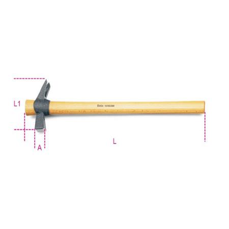 1376X 400 BETA Steel Claw Hammer with Wood Handle, 400g