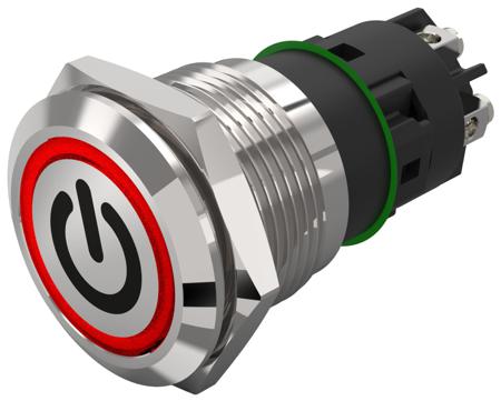 82-5152.1113.B002 EAO 82 Series Illuminated Illuminated Push Button Switch, Momentary, Panel Mount, 19mm Cutout, SPDT, Red LED, 240V,