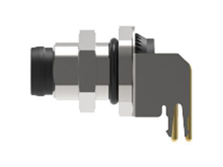 3-2172093-2 TE Connectivity M8 Series, 4 Pole PCB Mount Circular Connector Plug, with Male Contacts, IP67