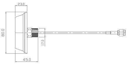 TANGO44-2-5M-LL-SMAM-S-S-19 TANGO44/2.5M/LL/SMAM/S/S/19 Siretta - 2G (GSM/GPRS), 3G (UTMS), 4G (LTE) Antenna Through Hole/Bolted Mount, SMA