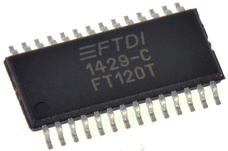 FT120T-R FTDI Chip , USB Controller, USB 1.1, USB 2.0, 3.3 to 5 V, 28-Pin TSSOP