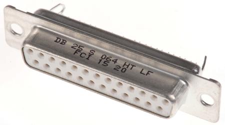 DB25S064HTLF Amphenol Communications Solutions 25 Way Panel Mount D-sub Connector Socket, 2.76mm Pitch
