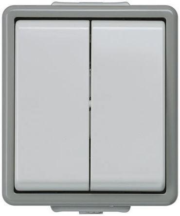668-3689 Grey 6 A Surface Mount Rocker Wall Switch Grey 5 mm, 1 Way Screwed Matte, 1 Gang BS Standard 86.5mm Not Illuminated