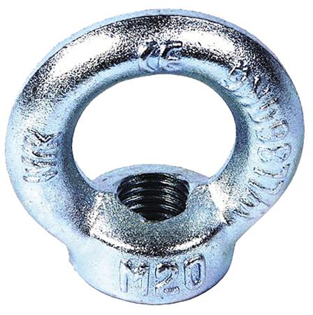 124-4844 RS PRO Carbon Steel Eye Nut, M20 Thread, 40mm Internal Eye Diameter, 72mm Outer Eye Diameter, 1.2t Load