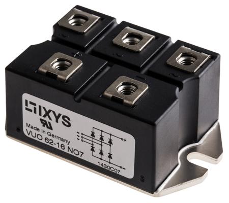VUO62-16NO7 IXYS Bridge Rectifier Module, 63A, 1600V, 3-phase, 5-Pin