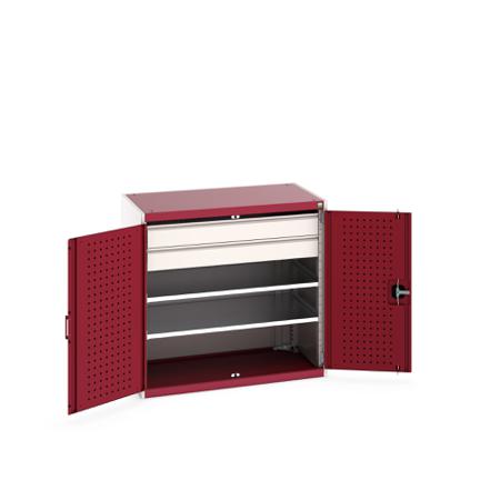 40021202-24V Bott 2 Door, 2 Drawer Sheet Steel Floor Standing Cupboard, 1050 X 650 X 1000mm