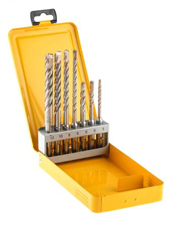 DT9701R-GB DeWALT 7-Piece SDS Plus Drill Bit Set for Masonry, 12mm Max, 5mm Min, Tungsten Carbide Tipped Bits
