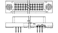 447192-4 TE Connectivity AMP Series Vertical Board Mount PCB Connector, 150-Contact, 3-Row, 2.54mm Pitch, Solder, Through Hole