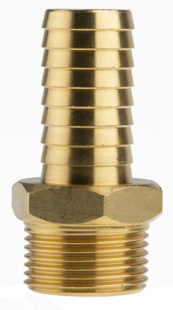 506-7301 RS Pro Straight Brass Hose Connector, 3/4 in G Male