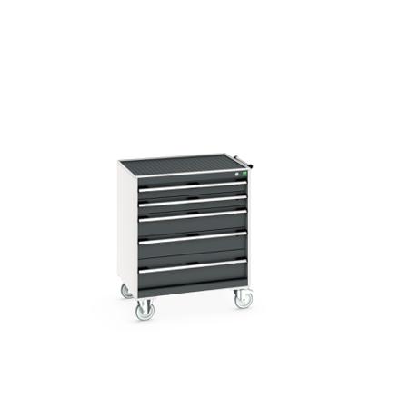 40402059-19V Bott, 5 Drawer Sheet Steel Floor Standing Storage Cabinet, 800 X 650 X 985mm