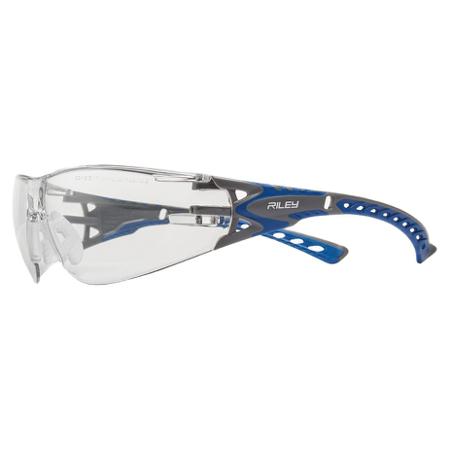 RLY00394 Riley Stream Evo Anti-Mist UV Safety Spectacles, Clear Polycarbonate Lens, Vented