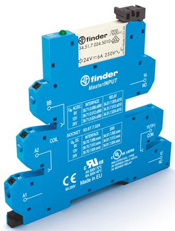 39.71.0.006.5060 Finder 39 Series Interface Relay Module, DIN Rail Mount, 6V ac/dc Coil, SPDT, 1-Pole, 6/10A Load