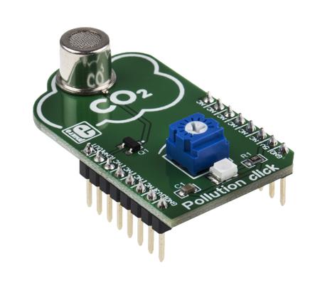 MIKROE-2516 MikroElektronika Pollution Click Gas Sensor MikroBus Click Board for WSP2110