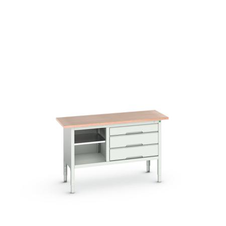 16923013.16 Bott Steel Workbench, 75kg Max Load, Adjustable Height, 930mm x 600mm x 1500mm