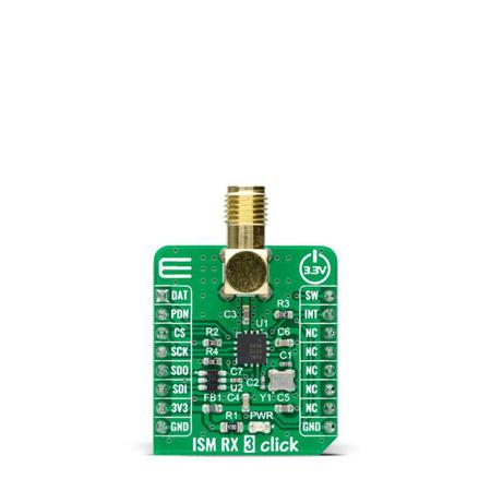 MIKROE-4828 MikroElektronika ISM RX 3 Click MAX41470 RF Receiver Add On Board for mikroBUS socket 960MHz