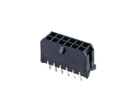 43045-1225 Molex MICRO-FIT 3.0 Series, Series Number 43045, 3mm Pitch 12 Way 2 Row Shrouded Straight PCB Header, Through Hole