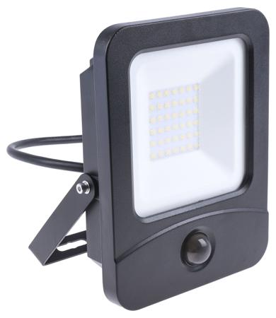 Flex-PIR-30-5K PowerLED Flex-PIR Floodlight, 30 W, 3000 lm, IP65 PIR, 175 → 265 V ac
