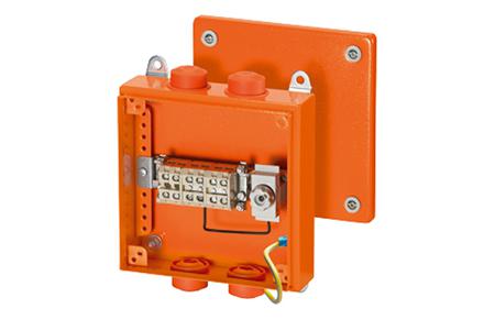 FK 9259 HENSEL Fk Series Orange Sheet Steel Junction Box, IP66, 5 Terminals, 80 x 200 x 200mm