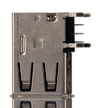 48204-0001 Molex, 48204 Series Number Right Angle Through Hole Type A USB Connector, Receptacle