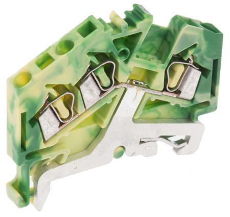 280-637 WAGO  280 Series Green/Yellow, 2.5mm², Single-Level, Cage Clamp Termination