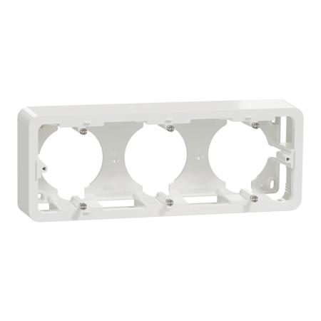 NU840618 Schneider Electric Unica White Back Boxes, IP20,  Surface Mount, 3 Gangs, 229 x 87mm