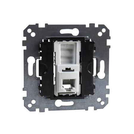 MTN463501 Schneider Electric Black Telephone Socket 4-way