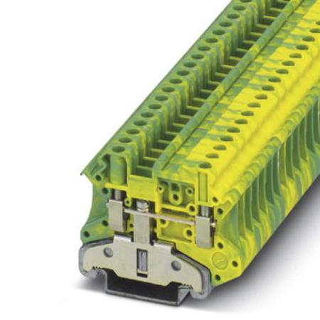 3046207 Phoenix Contact  UT 4-MTD-PE/S Series Green, Yellow, 4mm², Single-Level, Screw Termination