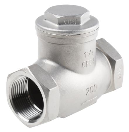 499-2666 RS Pro Stainless Steel Single Non Return Valve, 1-1/4 in BSP