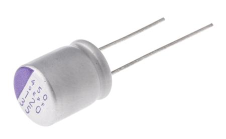 35SEPF120M Panasonic 120μF Through Hole Polymer Capacitor, 35V dc